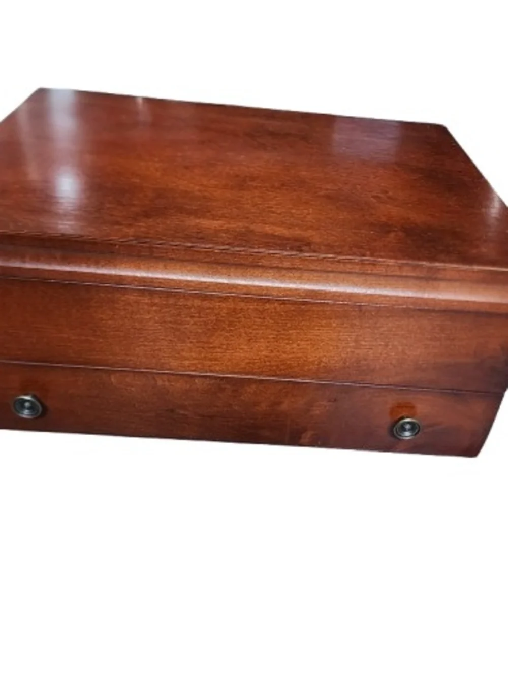 Vintage Wood Silverware Chest with Pacific Silvercloth Anti-Tarnish Lining